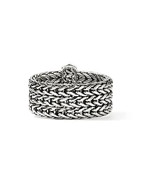 Icon Sterling Silver & 0.21 TCW Diamond Chain Ring