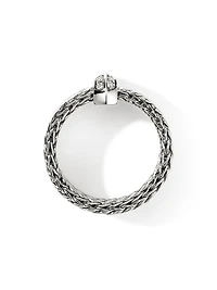 Icon Sterling Silver & 0.21 TCW Diamond Chain Ring