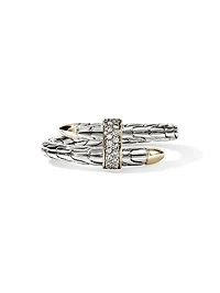 Spear Sterling Silver, 14K Yellow Gold & 0.08 TCW Diamond Ring