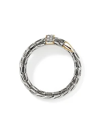 Spear Sterling Silver, 14K Yellow Gold & 0.08 TCW Diamond Ring