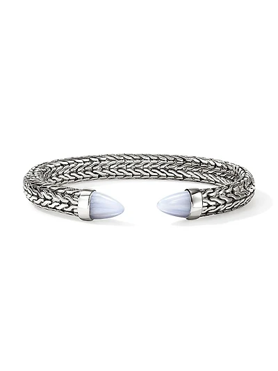 Spear 50 Sterling Silver & Gemstone Flexible Cuff