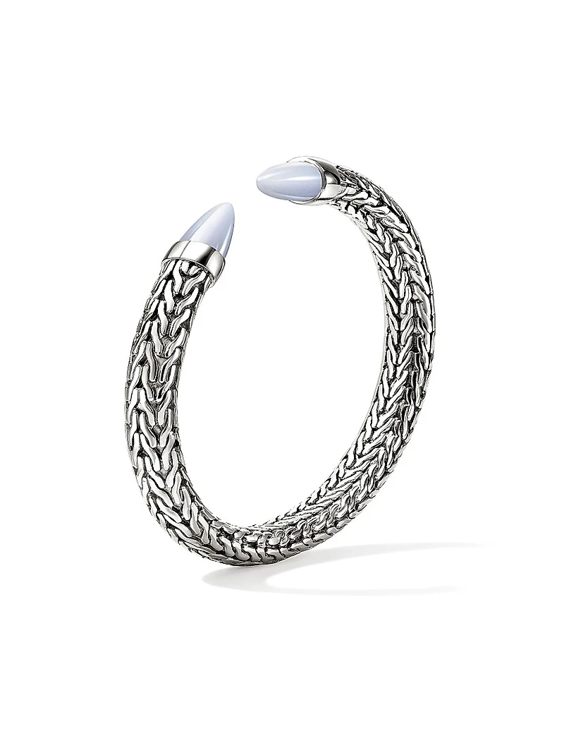 Spear 50 Sterling Silver & Gemstone Flexible Cuff