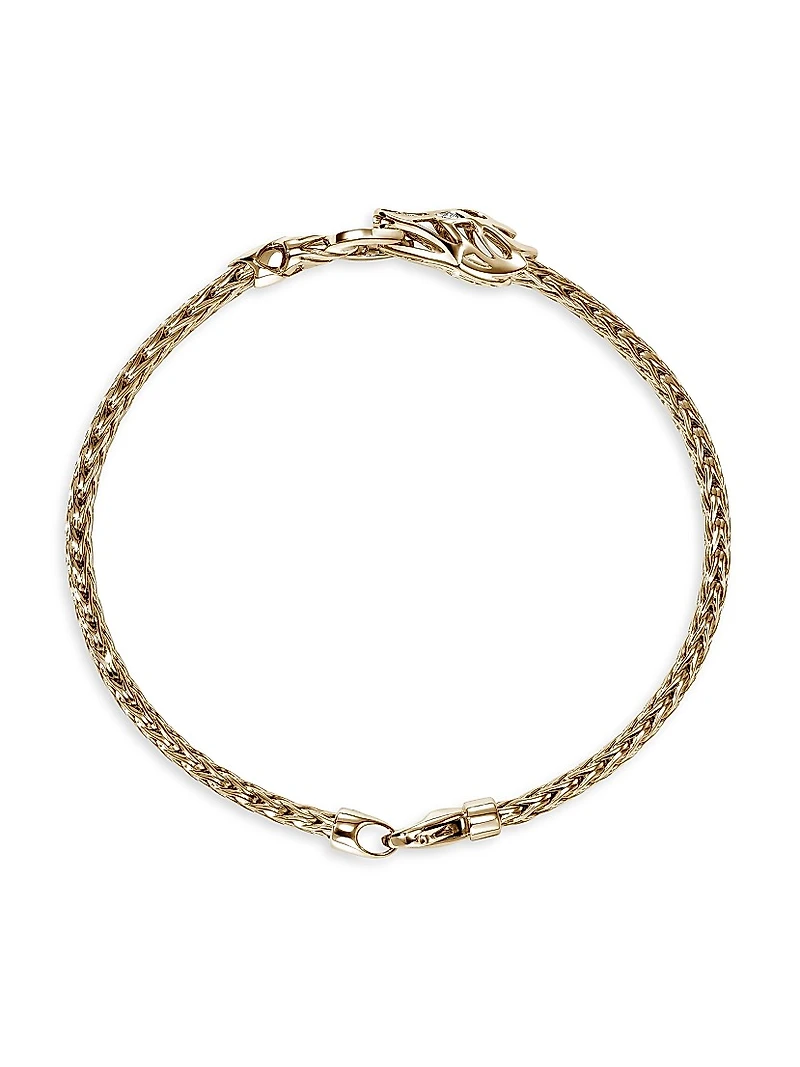 Naga Dragon 14K Yellow Gold & 0.07 TCW Diamond Bracelet