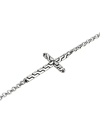 JH Essentials Sterling Silver Cross Charm Bracelet