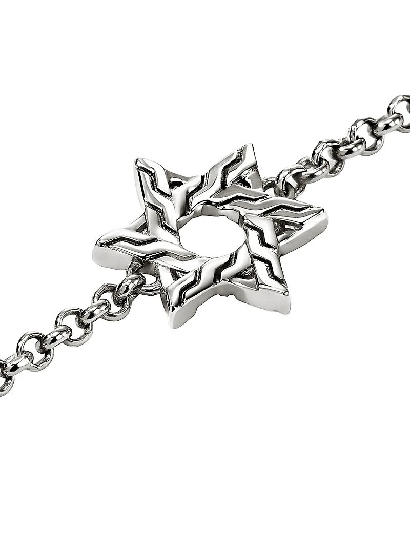 JH Essentials Sterling Silver Star Of David Charm Bracelet