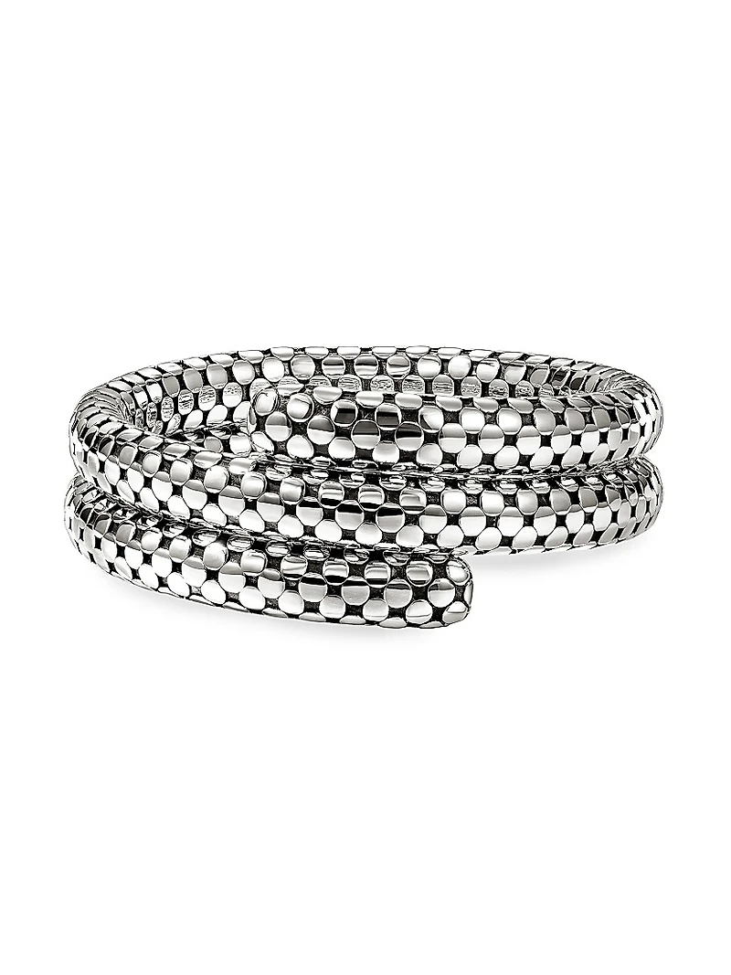 Dot Sterling Silver Flexible Coil Bracelet