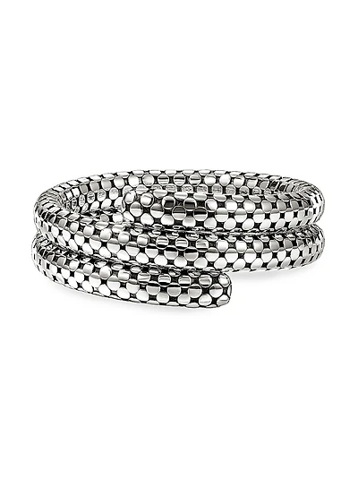 Dot Sterling Silver Flexible Coil Bracelet