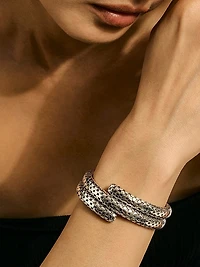 Dot Sterling Silver Flexible Coil Bracelet