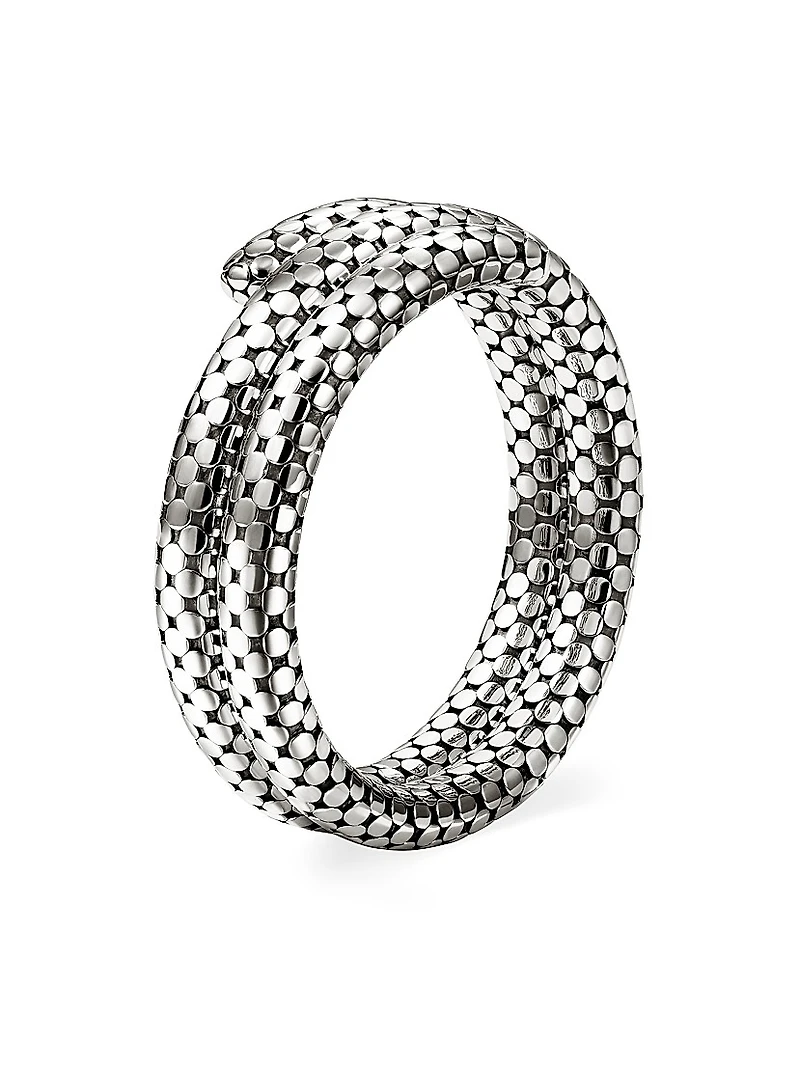 Dot Sterling Silver Flexible Coil Bracelet