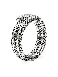 Dot Sterling Silver Flexible Coil Bracelet