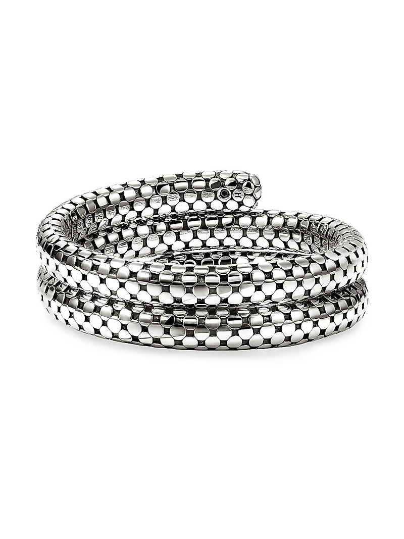 Dot Sterling Silver Flexible Coil Bracelet