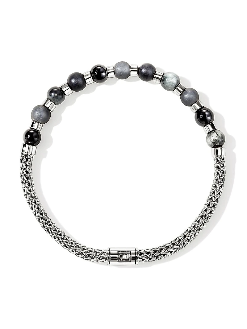 Sterling Silver & Multi-Gemstone Beaded Bracelet