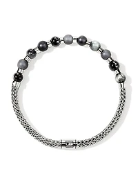Sterling Silver & Multi-Gemstone Beaded Bracelet