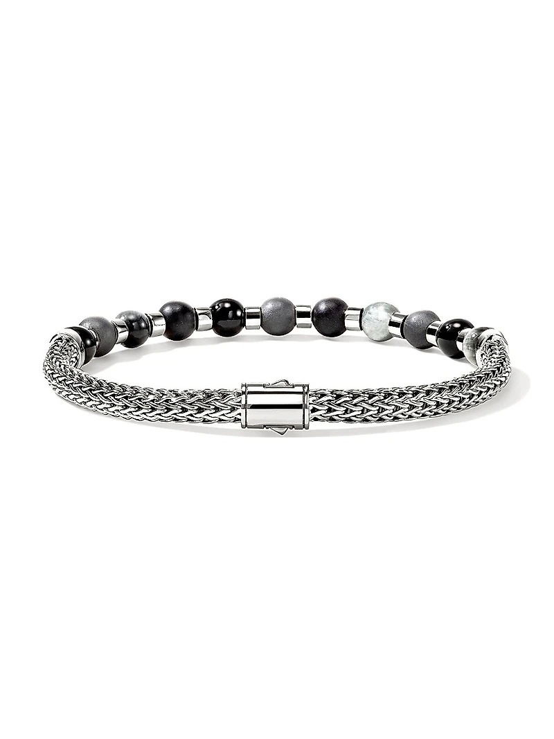 Sterling Silver & Multi-Gemstone Beaded Bracelet
