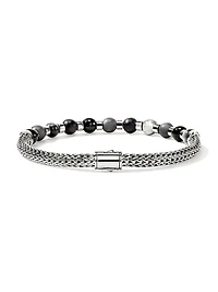 Sterling Silver & Multi-Gemstone Beaded Bracelet