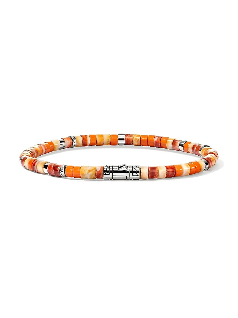 Heishi Sterling Silver & Shell Beaded Bracelet