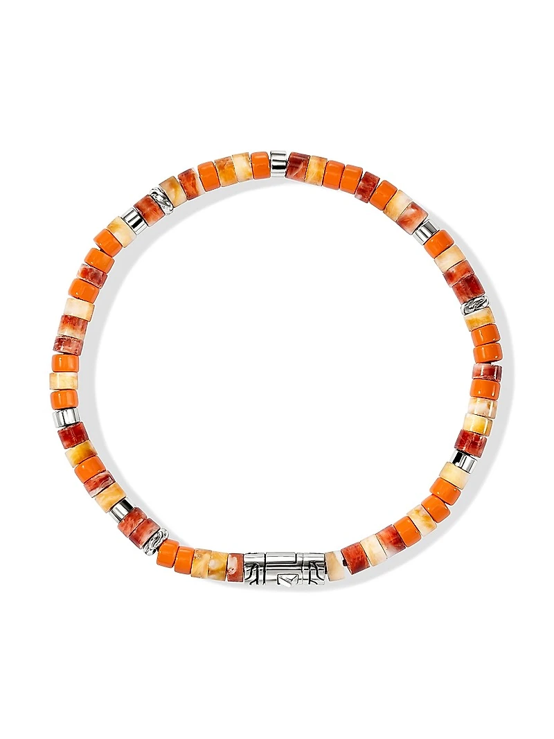 Heishi Sterling Silver & Shell Beaded Bracelet