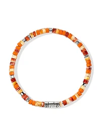 Heishi Sterling Silver & Shell Beaded Bracelet