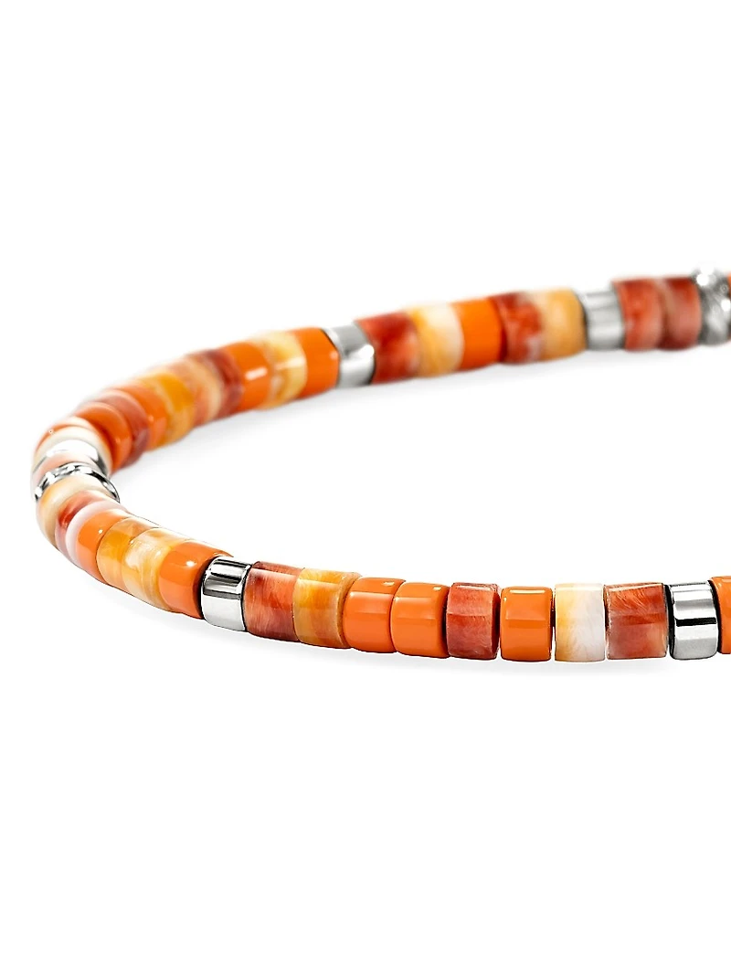 Heishi Sterling Silver & Shell Beaded Bracelet