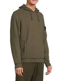 Logo Patch Cotton Hoodie