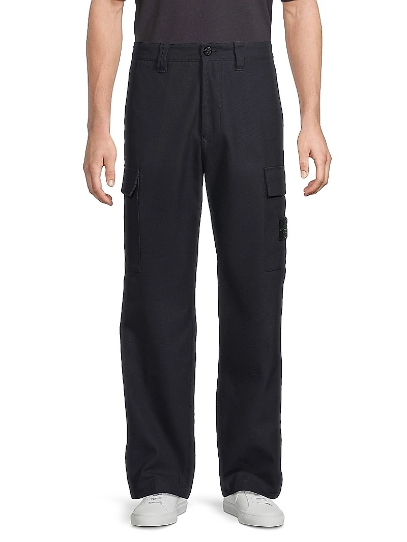 Stretch-Cotton Cargo Trousers