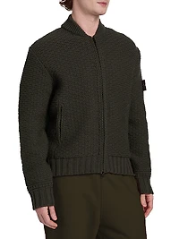Wool Zip-Front Cardigan