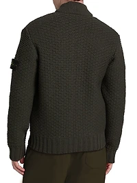 Wool Zip-Front Cardigan