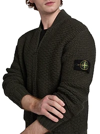 Wool Zip-Front Cardigan
