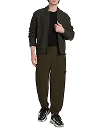 Wool Zip-Front Cardigan