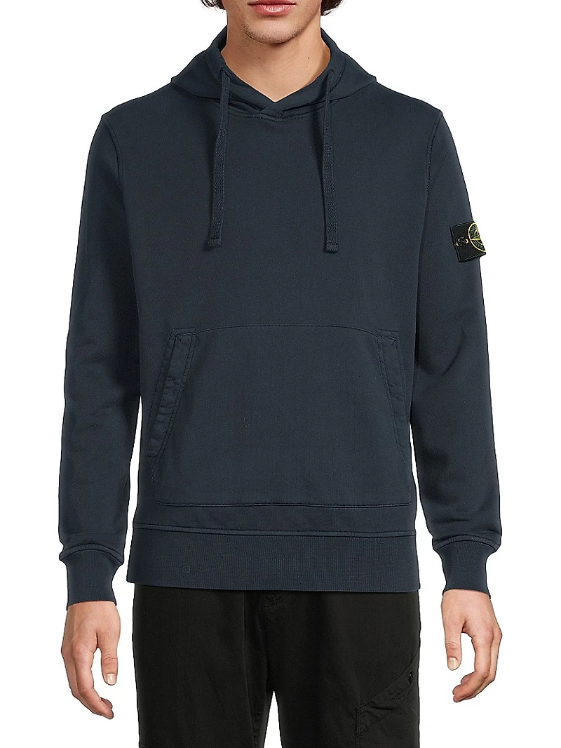 Cotton Logo-Patch Hoodie