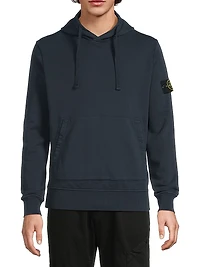 Cotton Logo-Patch Hoodie