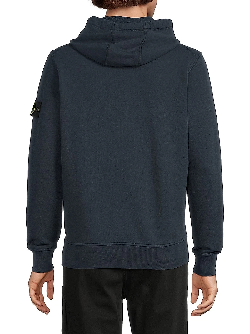 Cotton Logo-Patch Hoodie