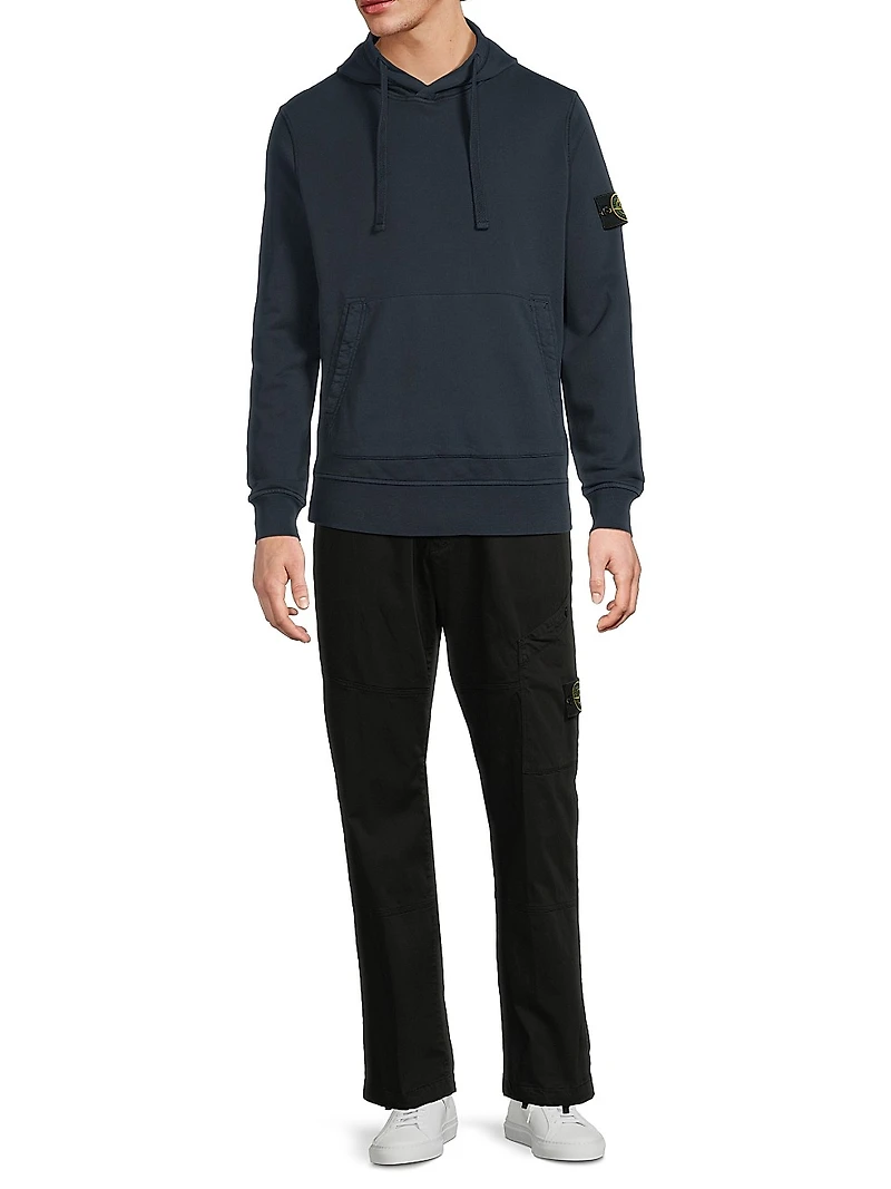 Cotton Logo-Patch Hoodie