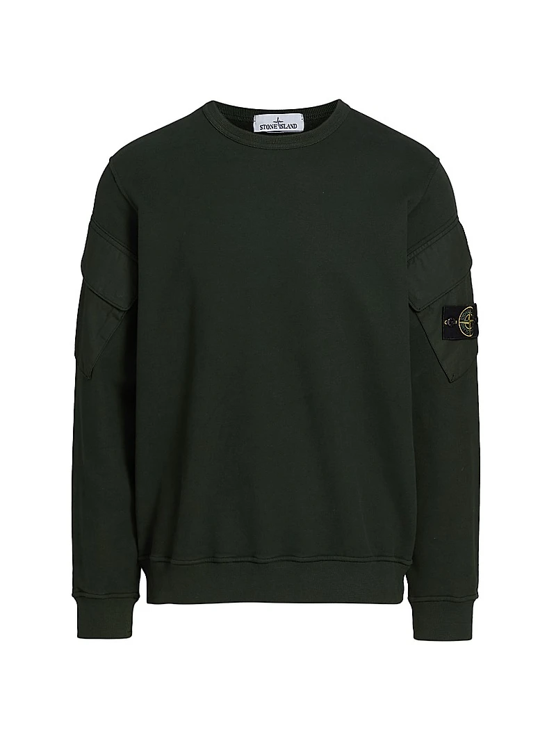 Pocket Cotton Crewneck Sweatshirt