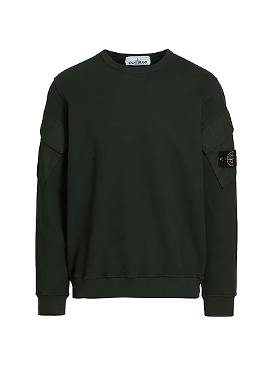 Pocket Cotton Crewneck Sweatshirt