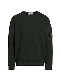Pocket Cotton Crewneck Sweatshirt