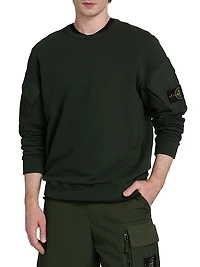 Pocket Cotton Crewneck Sweatshirt