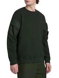 Pocket Cotton Crewneck Sweatshirt