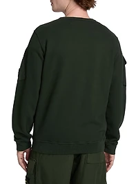 Pocket Cotton Crewneck Sweatshirt