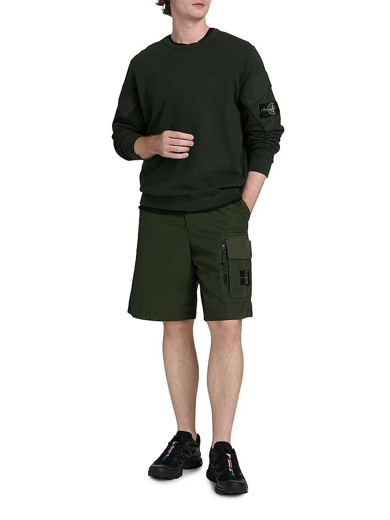 Pocket Cotton Crewneck Sweatshirt