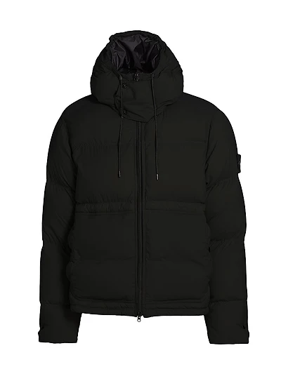 Nylon & Down Short Parka Coat