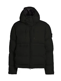 Nylon & Down Short Parka Coat