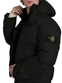 Nylon & Down Short Parka Coat