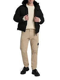Nylon & Down Short Parka Coat