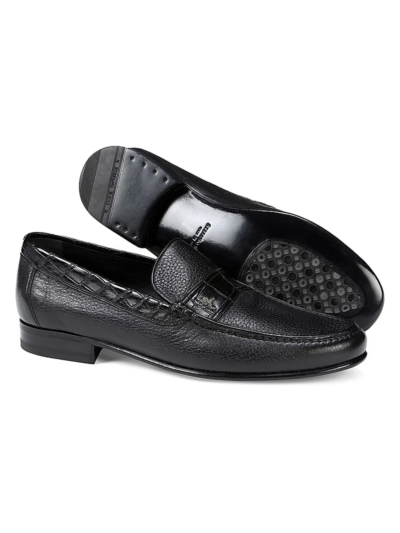 Deer and Crocodile Leather Moccasins