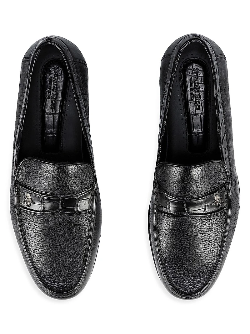 Deer and Crocodile Leather Moccasins