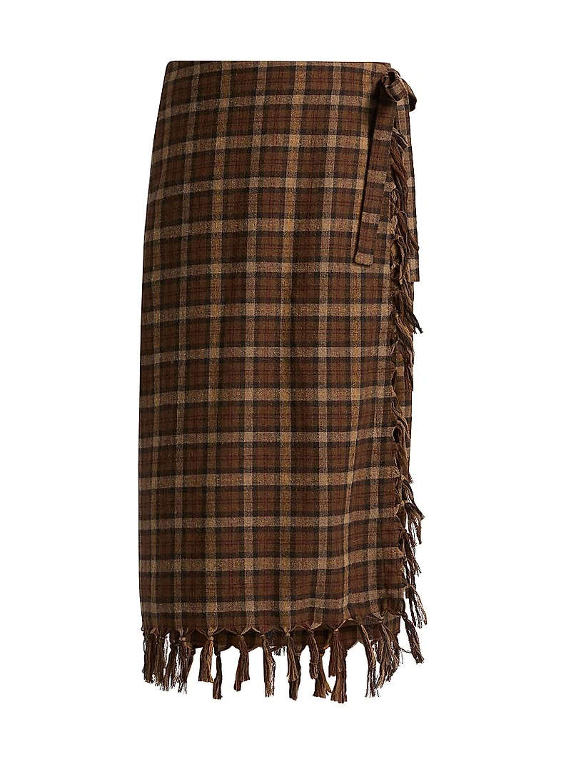 Saskia Plaid Wool-Blend Pencil Skirt