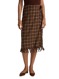 Saskia Plaid Wool-Blend Pencil Skirt