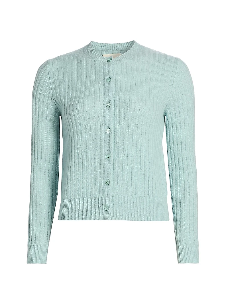 Danae Rib-Knit Cashmere Cardigan