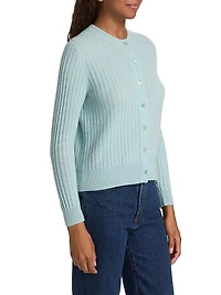 Danae Rib-Knit Cashmere Cardigan